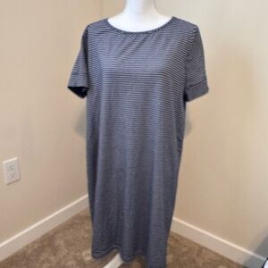 Lands' End Classic Navy and White Striped Nightgown
